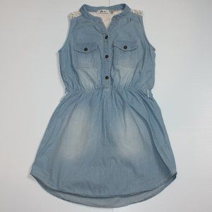 Dex Girl's Soft Blue Denim Jean Sleeveless Dress size M 10